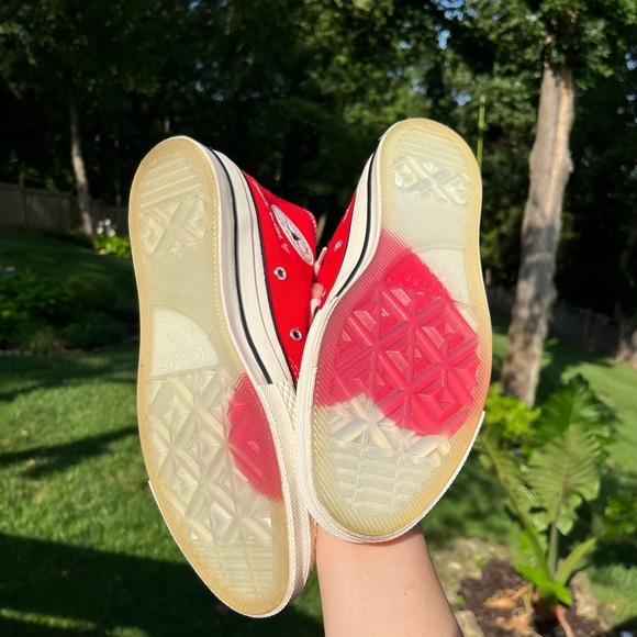 ❤️CONVERSE ALL STAR CHUCK TAYLOR MADE WITH LOVE RED HI TOP SHOES 7 - Picture 8 of 9